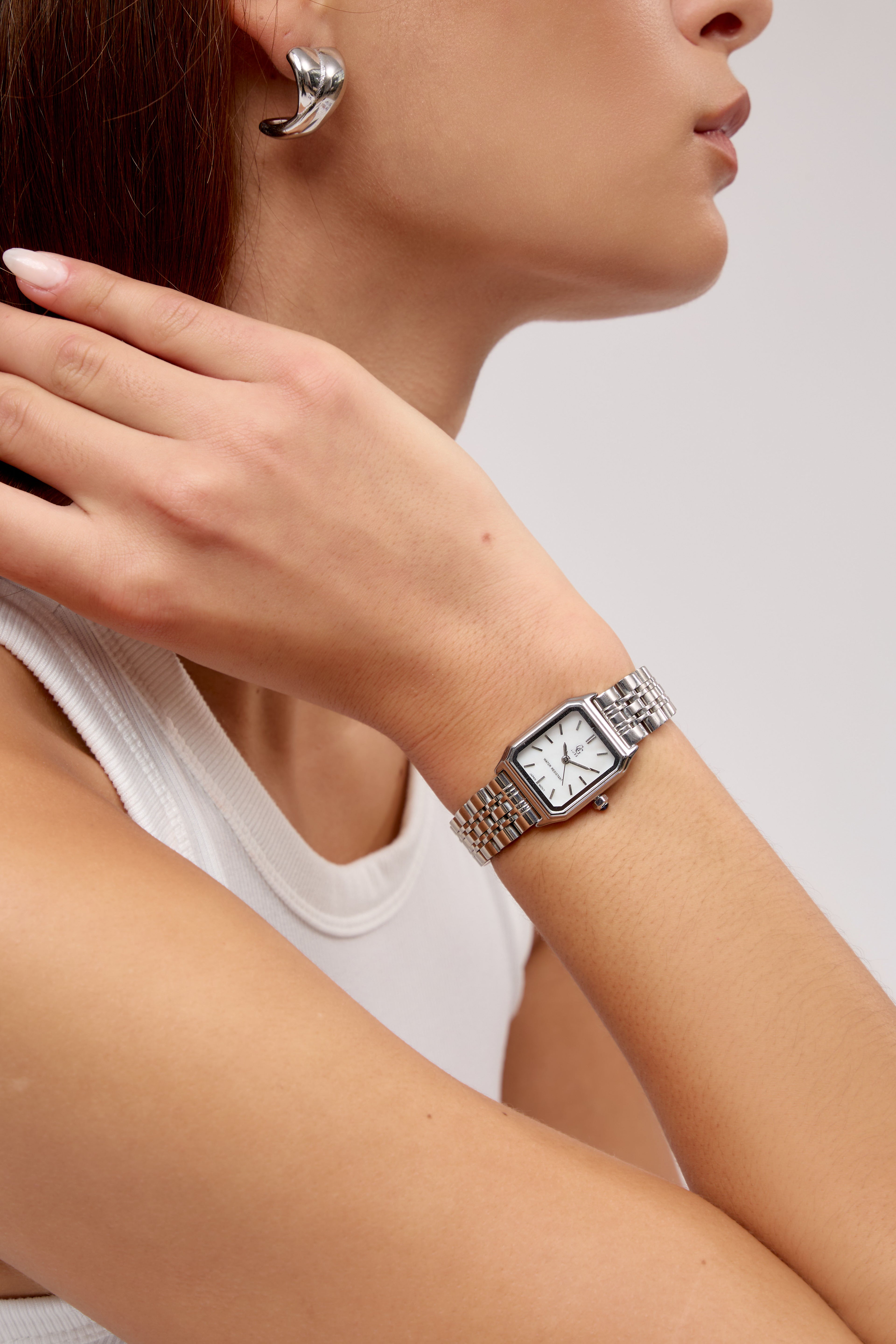 GG Luxe Watch Clémence Montre argentée rectangulaire • Boutique Officielle GG Luxe