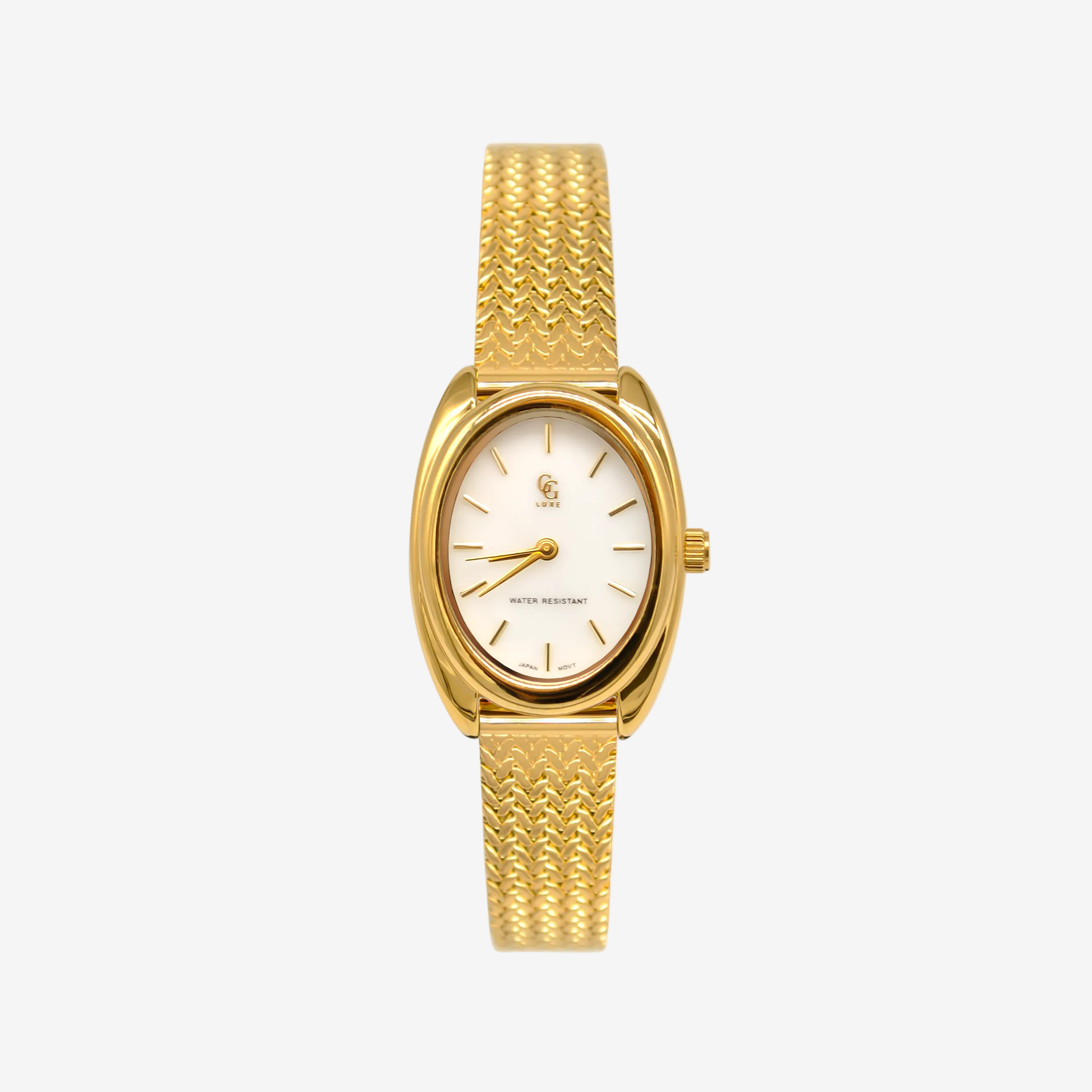 GG Luxe Watch Léontine Packshot Montre Ovale Dorée • Boutique Officielle GG Luxe