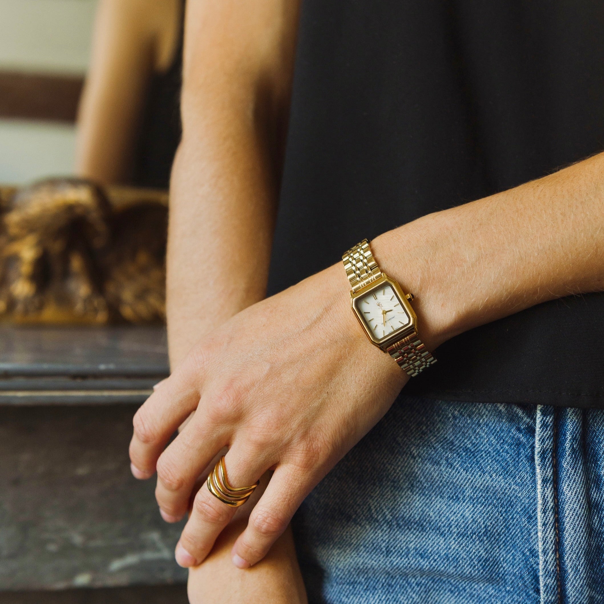 Montre Clémence | Dorée - Blanc