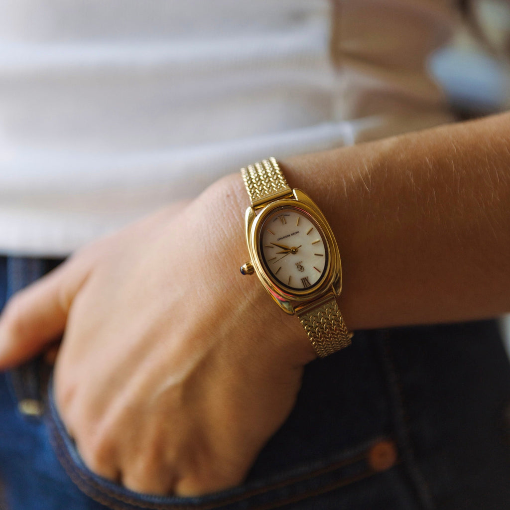 Montre Léontine | Dorée - Marron