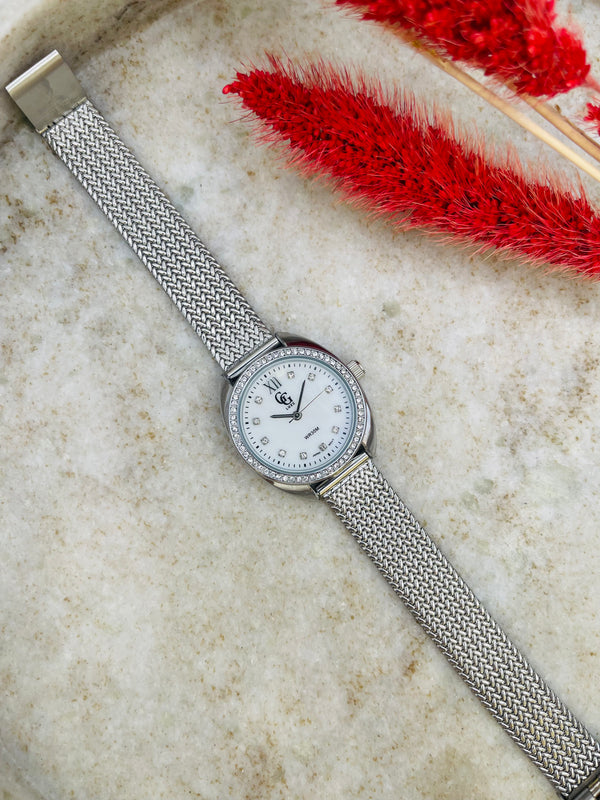 Lucéa Argent – Cadran Blanc, Bracelet Argenté