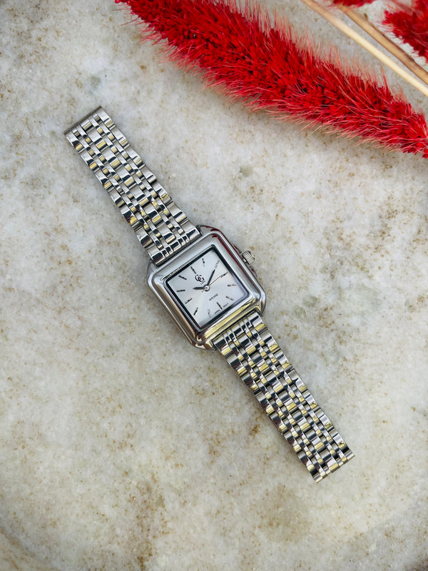 Athéna Argent – Cadran Blanc, Bracelet Acier Argenté