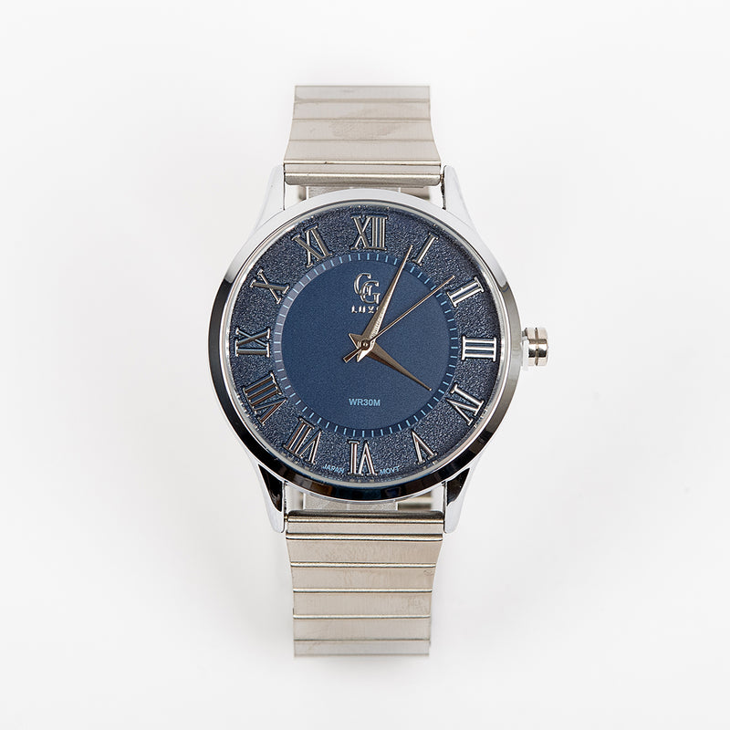 Montre Romain Argent Bleu