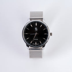 MONTRE STEVE SILVER NOIR